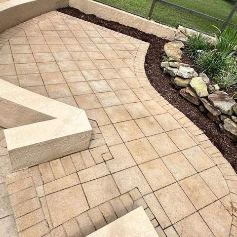 Clean paver patio after pressure washing
