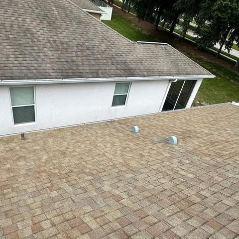 Clean roof after soft washing